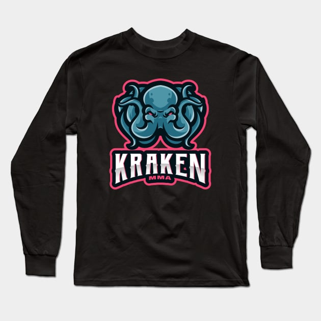 Kraken MMA Fighter Long Sleeve T-Shirt by Tip Top Tee's